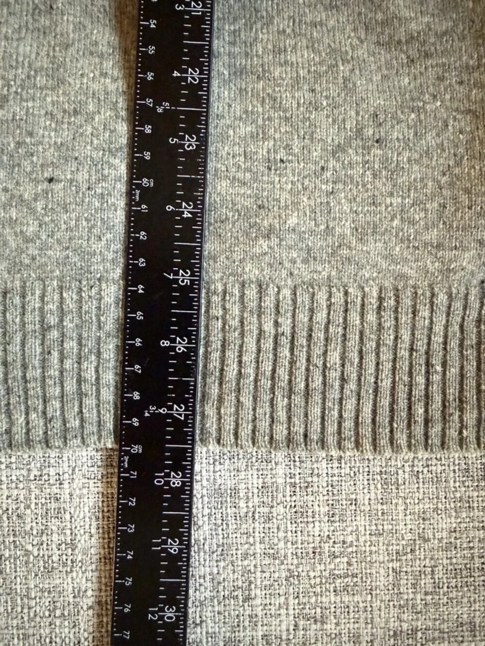 Fisherman Out Of Ireland Sweater Men XXL Gray Flecked Lambswool Knit Elbow Patch